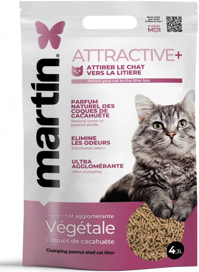 Attractive+ Arena Vegetal para Gatos Cacahuete Martin Sellier 4,3L