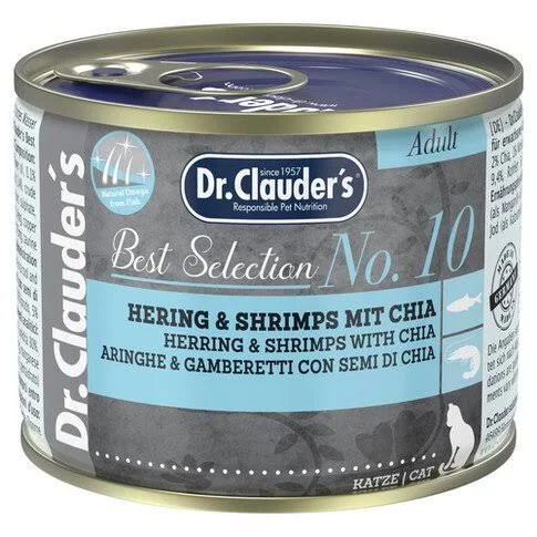 Dr. Clauder Lata Cat Arenque y Camarones con chia para gatos 400g